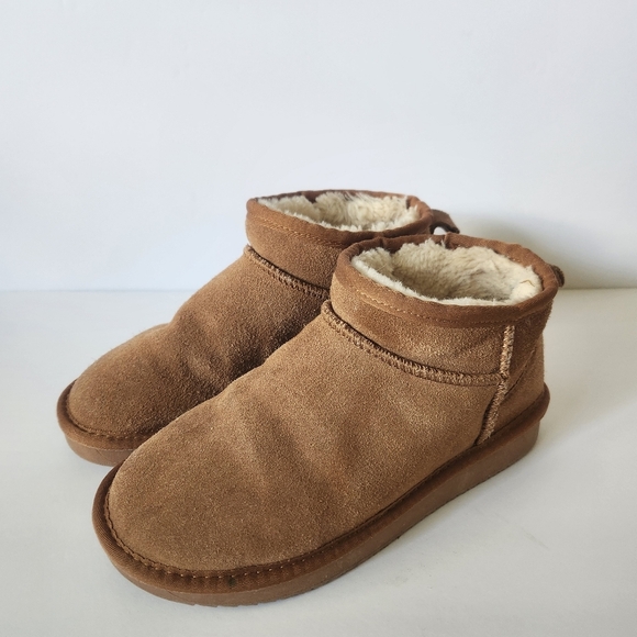 Steve Madden Cabin Tan Faux Fur Women's Cropped  Boots - Size 7.5 (38) - Picture 1 of 10